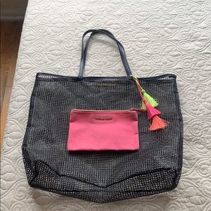 Woven Beach Shoulder Bag & Makeup Bag